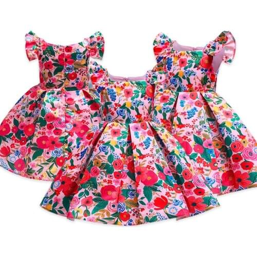 Childrens Dress 2021 Print Flower Little Girls Evening Dresses Costume Kids Vest Party Dresses For Girls Elegant Princess Dress