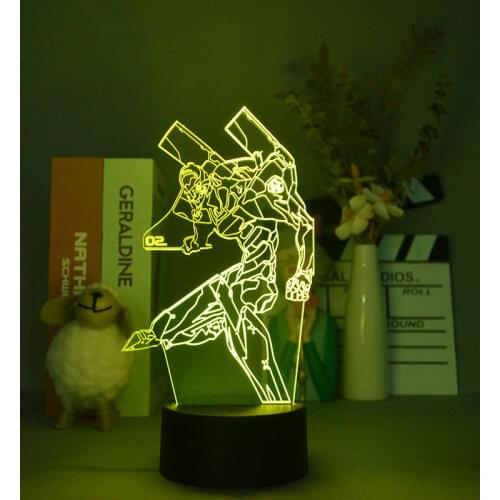 EVA-02 Light Anime Figure RGB 3D led Night Light Birthday Gift for Friend Desktop Lamp Manga Table Decor NEON GENESIS Figurine