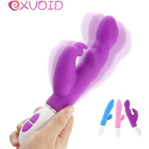 EXVOID Adult Products Rabbit Vibrators Clitoris Stimulation AV Stick G-spot Massager Dildo Vibrator Sex Toys for Women Silicone