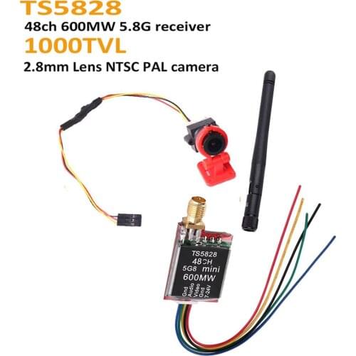 FPV Mini Video Camera 1000TVL 1000 TVL Line 2.8mm lens / TS5828 Micro 5.8G 600mW 48CH and Transmitter Camera base For RC Drone