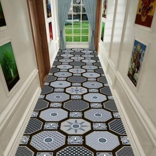 Nordic Geometric Corridor Carpet Hallway Long Carpets Area Rugs Bedroom Kitchen Bathroom Floor Mat Hotel Aisle Runner Rug Home