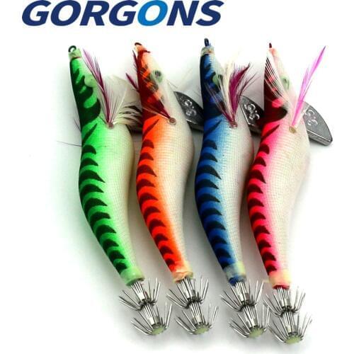Gorgons 1pcs 135mm 20g Sea Boat Fishing Hooks Squid Hook Octopus Jigging Lure Japanese Squid Jigs 3.5