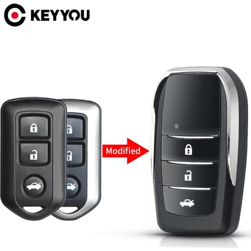 KEYYOU 2/3 Buttons Modified Folding Car Key Case For Toyota Highlander Camry Prado RAV Vios Yaris With Uncut Blade