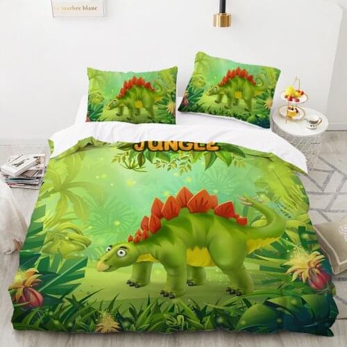 Cartoon bedding set Duvet cover 140x200 Bed linen 2 people Bedding for Baby children Boy Bed Set Dinosaur jurassic park