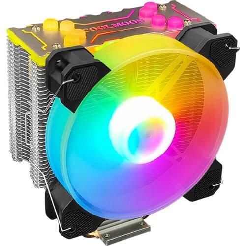 COOLMOON X400 CPU Cooler 4 Heat Pipes 5V ARGB 12cm Mute PWM Temperature Control Single Fan CPU Cooler Supports Multi-Platform