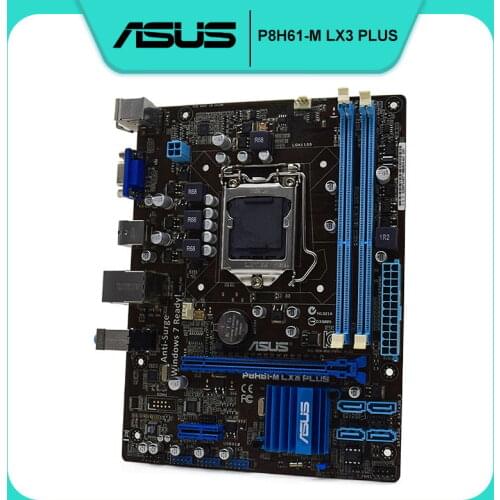 For ASUS P8H61-M LX3 PLUS Desktop motherboard Intel H61 LGA 1155 DDR3 Core i7/Core i5/Core i3 PCI-E 2.0 SATA II uATX Motherboard