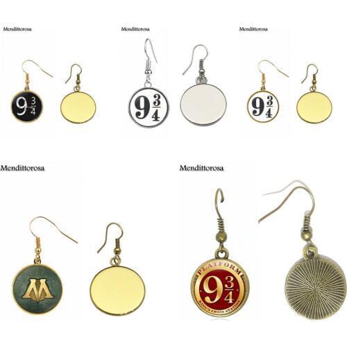 Mendittorosa Platform 9 34 Hogwart Express Luxury Brand Jewelry With Glass Cabochon For Women Gift