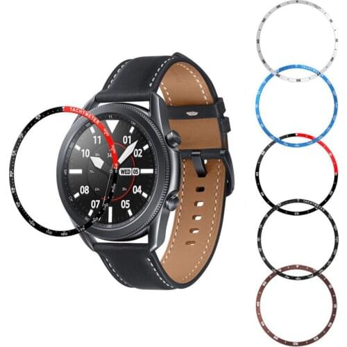 Metal Steel Bezel Ring Glass Screen Protector For Samsung Watch3 Galaxy Watch 3 41mm/45mm Protective Film Frame Case Edge Cover