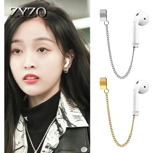 ZYZQ Fashion Anti-Lost Ear Earphone Clip Unisex Earrings Long Tassel Without Pierced Ear Clip Long-Distance Travel Accessories