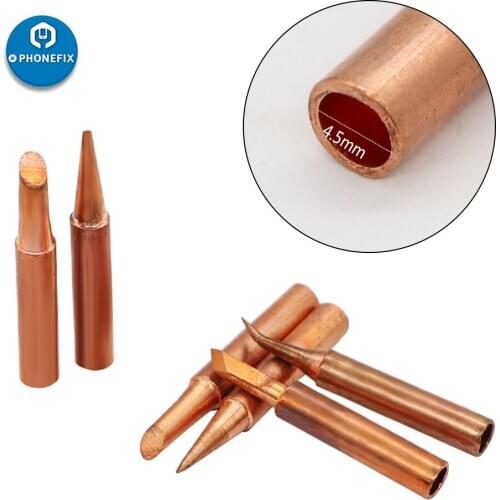 Soldering Tip Set 5pcs 13 kinds 900M Copper Lead Free Soldering Head for Hakko 936 Saike 909D 852D Soldering Station Welding Tip