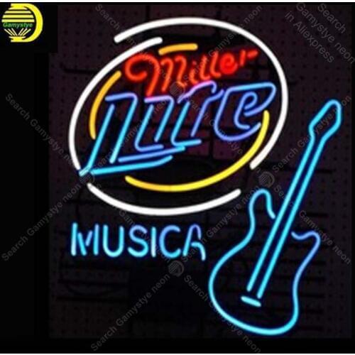 Neon Signs Miller Lite Musica Hom room Wall Advertising Sign Neon Bar Sign Neon lamps Personalized Art lamps neon bar lights