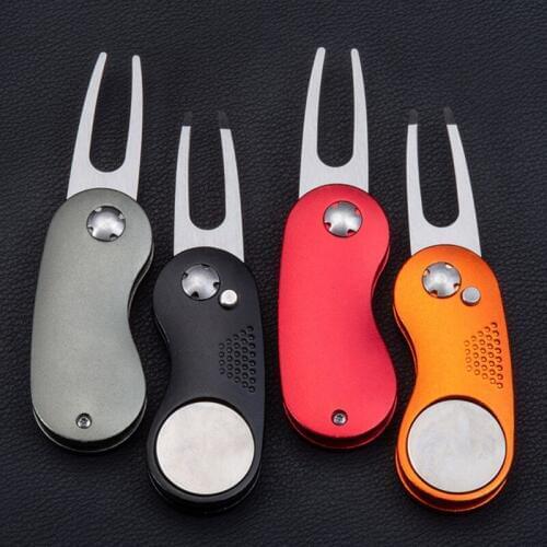 New Aluminum Handle Stainless Steel Spring Golf Greens Fork Repair Tool Golf Grass Repair Tools