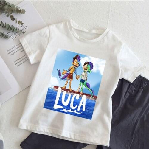 New Arrivel Luca Pixar Disney Boys T-shirt Girls T Shirt Summer Kids Modal Tops Cartoon Graphic Tees Harajuku Children Tshirts