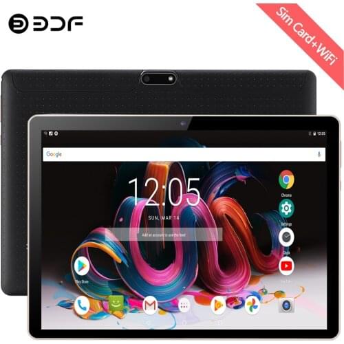 BDF 10 Inch Tablet Pc Quad Core 1280*800 IPS 2.5D Screen Calling Tab Phone Android 9.0 OS Dual SIM Cards 2GB/32GB Tablets 10.1