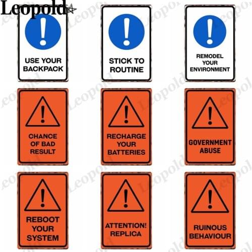 Warning Metal Tin Plate Public Plaque Vintage Alphabet Poster Kitchen Cafe Bar Club Home Decoration 20X30Cm