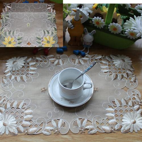 Modern Lace Table Placemat Flowers Coffee Coasters Mug Christmas Tablecloth Dish Drying Mat table napkins Home Kitchen