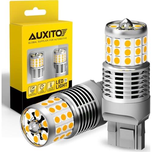 AUXITO 2x 1156 W21W BA15S P21W BAU15S PY21W T20 7440 LED Bulb Car Led Turn Signal Light Error Free Canbus Steering Lamp Amber