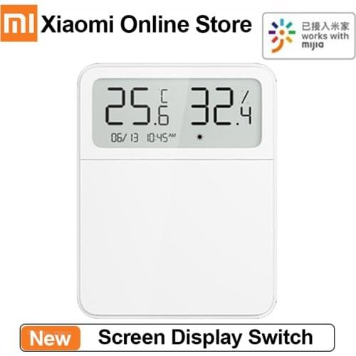 Xiaomi Mijia Smart Screen Display Switch Temperature Humidity Single Double Key Single Control Work With Bluetooth Mesh Gateway