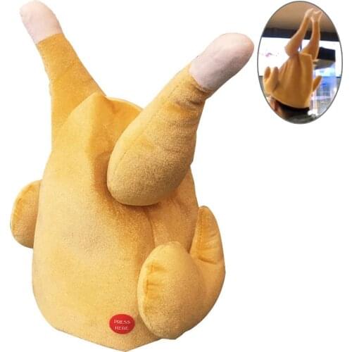 Roasted Turkey Hat Fun Turkey Hat Short Plush Electric Singing Dancing Tricks Props for Party -OPK