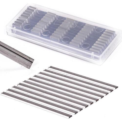 10Pcs Reversible Carbide Planer Blades 82mm x 5.5mm High Speed Steel Dual Blades