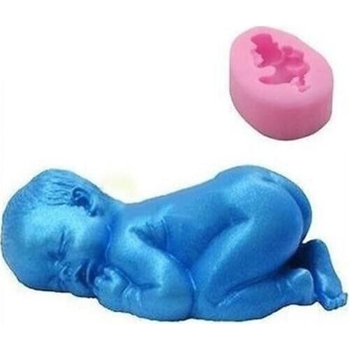 100pcs/lot Soft Silicone Cake Mold Fondant Decorating Sleeping Baby Shape Soap Mold