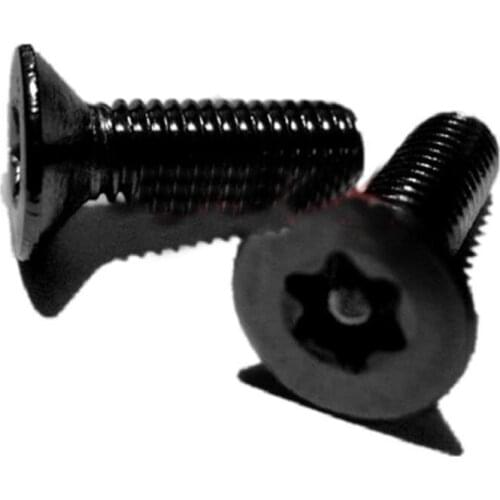 20Pcs M4 Flat countersunk head Allen Hexagon column Six stars Torx T&TX Plum blossom needle Anti-theft Screw black 6mm-12mm L