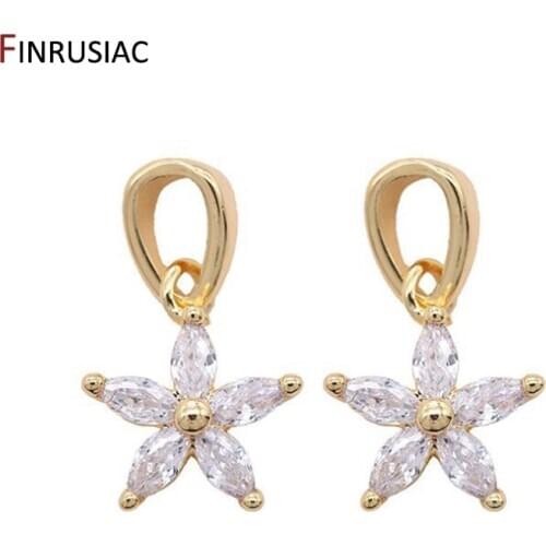 2020 New Designer Shiny Zircon Flower Charm Pendant For DIY Making Necklaces Bracelets Jewelry Pendants Wholesale