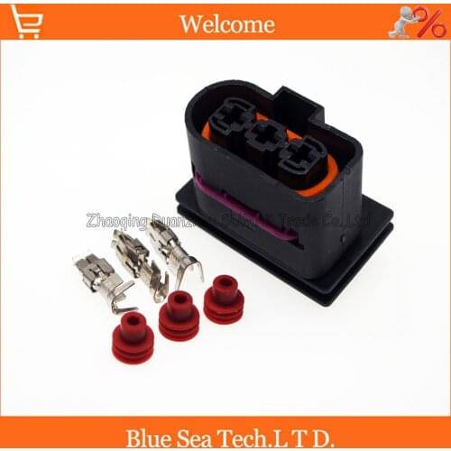 3 Pin/way 6.3mm 1J0 906 233 female car connector,Electronic fan plug, radiator plug, electrical connector for VW,Audi