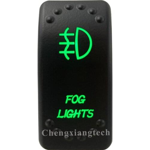 5 Pin On Off SPST Car Boat Rocker Switch-Fog Lights - Green Led Light- for 4x4 Carling Narva Caravan Marine 12v 24v