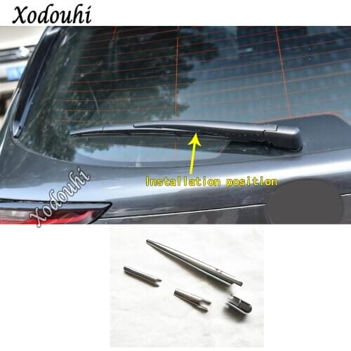 Car Body Molding Windscreen Trim ABS Chrome Rear Glass Wiper Nozzle Tail Window Frame Parts 4pcs For Mazda CX-30 CX30 2020 2021