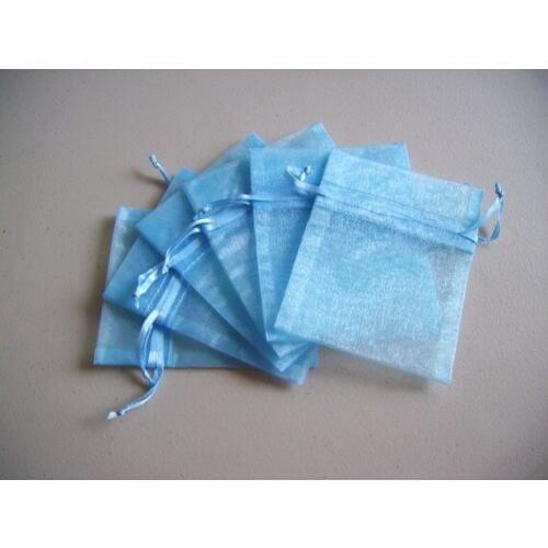 Free Shipping,200pcs/lot Light Blue Organza Bags 9x12cm,Christmas Wedding Gift Bags Jewelry Bags Gift packing Pouches