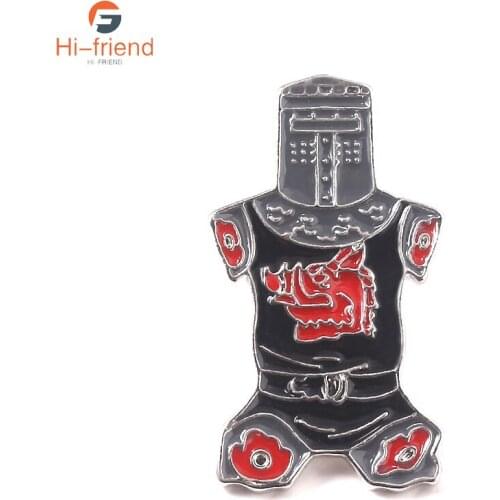 Movie Monty Python and the Holy Grail Brooch Its Just A Flesh Wound Metallic Enamel Brooch Badge Bag Hat Lapel Jewelry
