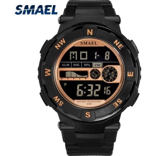 SMAEL Brand Mens Watches LED Digital Watch Men Wrist Watch 6 Colors 50m Waterproof Sport Watches For Men Relogio Masculino