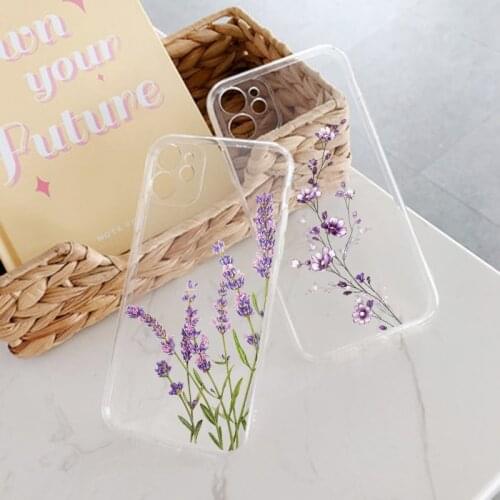 Lavender Case For Samsung Galaxy S21 S9 S8 S10 S20 Plus Ultra A50 A71 A51 A70 S20 FE A21s A72 A20e A31 A32 A12 Flowers Fundas