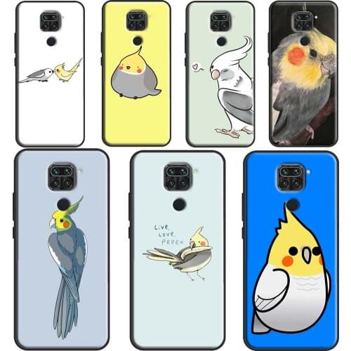 Cartoon Animal Chubby Cockatiel Case For Xiaomi Redmi Note 10 Pro 9S 8T Note 8 Pro Note 9 Pro K40 7 8 9 A 9C 9T Back Cover