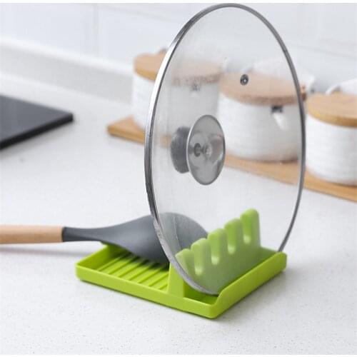 Pot Lid Spoon Holders Fork Spatula Shelf Rack Organizer Plastic Spoon Rest Chopsticks Holder Non-slip Spoons Pad Kitchen Tools