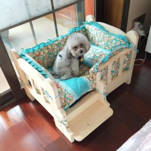 Kennel Teddy pet nest Golden Retriever dog bed cat litter size solid wood dog bed pet supplies