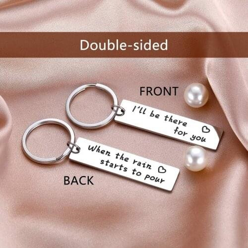 Double-Sided Friend Keychain Gift for Women Men Friends Couples Gifts Keyrings for BFF Dad Mother Friendship Jewelry Gift