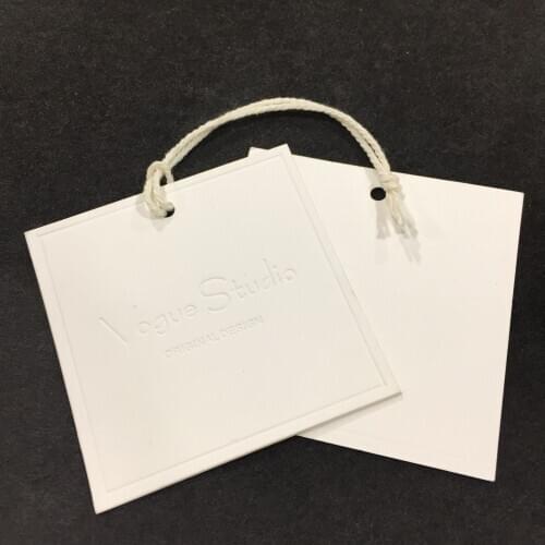 Eco-Friendly Custom Swing Tags Garment 700Gsm Embossed Card Paper For Dress