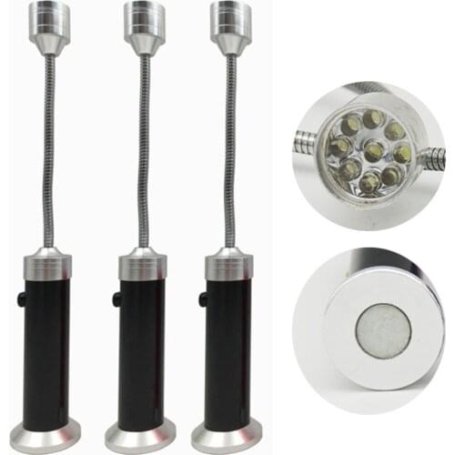 Flexiable Arm 9LED Emergency Flashlight Magnet BBQ Grill Lamp AAA Inspection Lamp 360° Work Light 1Mode Camping Table Desk Light
