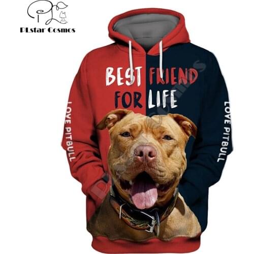 Animal Love Pitbull Dog 3D Printed Autumn Men Hoodies Unisex Pullovers Zip Hoodie Casual Street Tracksuit Cosplay Clothing DW673