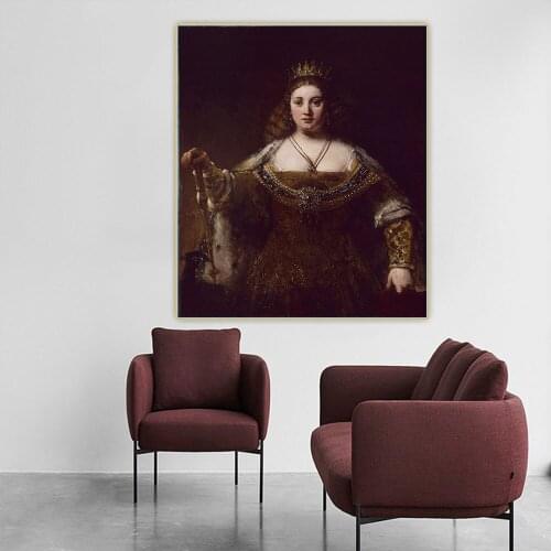 Citon《Juno》Rembrandt Canvas Art Oil Painting Famous Artwork Poster Picture Wall Background Decor Home Decoration