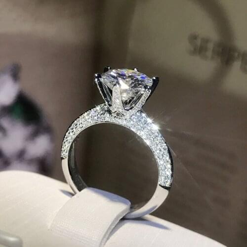 Romantic style 14K White Gold Ring D color excellent cut Moissanite Wedding Anniversary Ring high quality moissanite jewelry