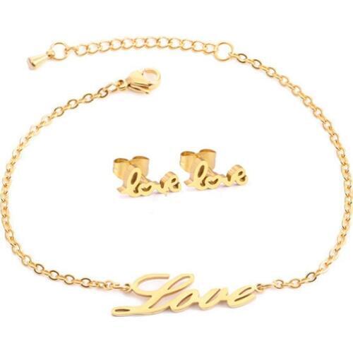 Jewelry jewelry set, fashion jewelry set Love Heart Honey Earring Bracelet Beauty Women GMIANX-SETG