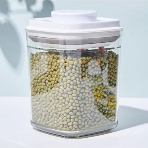 Square Sturdy Square Acrylic Press Type Storage Box Organizer Lightweight Sealed Jar Multifunctional for Kitchen