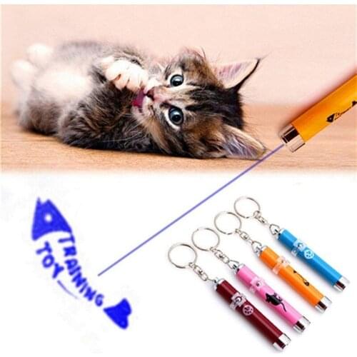 Cat Toy Funny Cat Stick Laser Pointer Creative Fun Mouse Paw Print Fish LED Infrared USB Direct Rechargeable Multifunctional