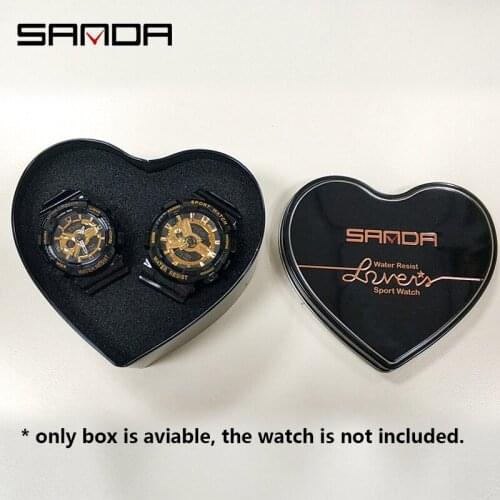 SANDA Hot Sell Heart Shaped Iron Box for Couple Watch 13*11*5.5 Practical Protection Metal Electronic Wristwatch Case Gift Box