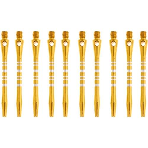 MagiDeal 10 Pieces Aluminium Alloy 52mm 2BA Re-Grooved Dart Shafts Stems Throwing - Gold