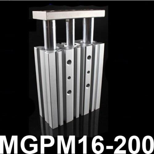 MGPM16-200 Bore 16mm Stroke 200mm Compact Guide Air Cylinder Double acting MGP PNEUMATIC Three rod SLIDE TABLE CYLINDER ACTUATOR