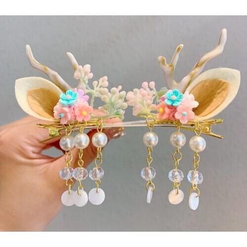 Lovely Antlers Hairpin Elk Cosplay Props Halloween Accessories Bobby-pin For Girls